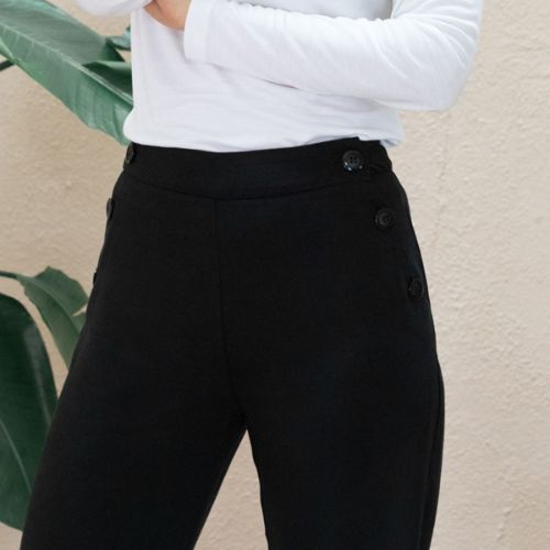 Pantalon taille haute en tencel made in France