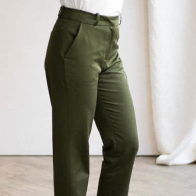 Pantalon l'Authentique en coton vert