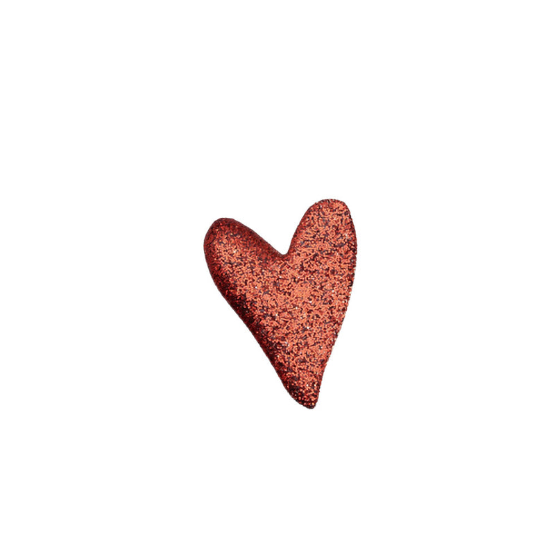 Pin's Coeur - Paillettes Rouge Glitter