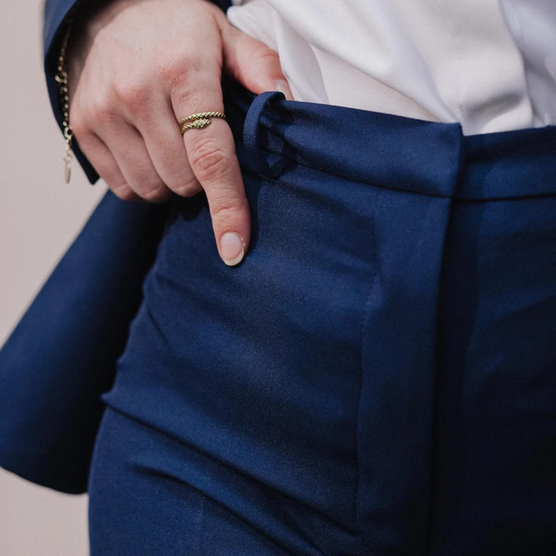 Pantalon tailleur large - Bleu marine