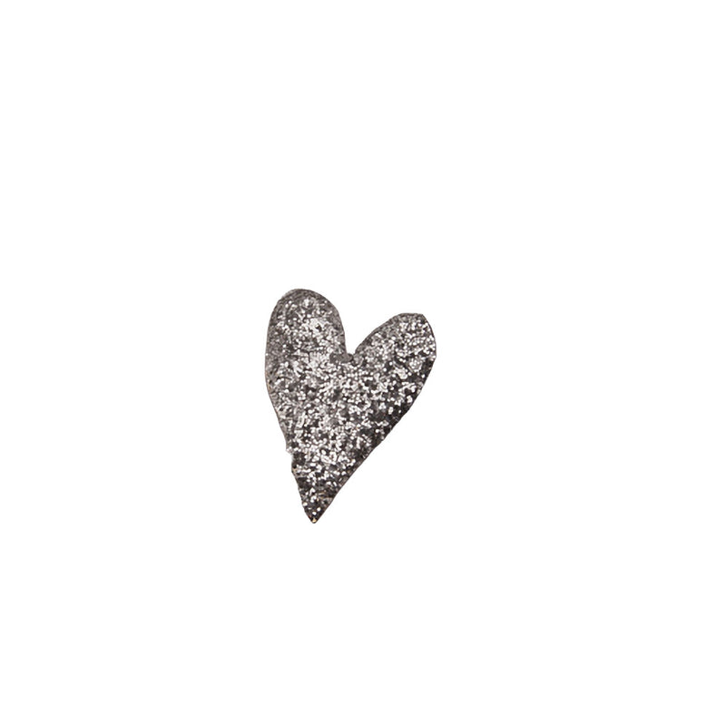 Pin's Coeur paillettes argentées de la marque les Femmes à Barbes
