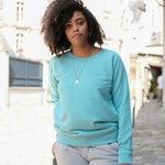 Sweat col rond - Turquoise